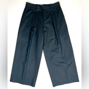 BANANA REPUBLIC Women’s Black Pleated Wide Leg Crop Career Pants Size‎ 2 Petite